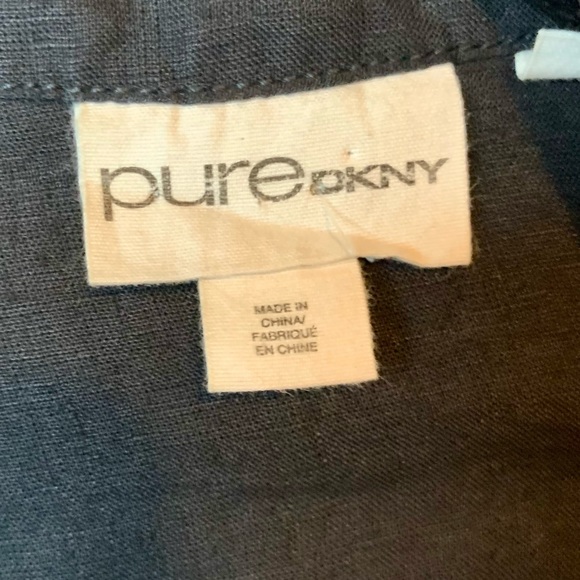 Pure DKNY Open Waterfall Front Drapey Linen Jacket Black Size Medium - Picture 14 of 16